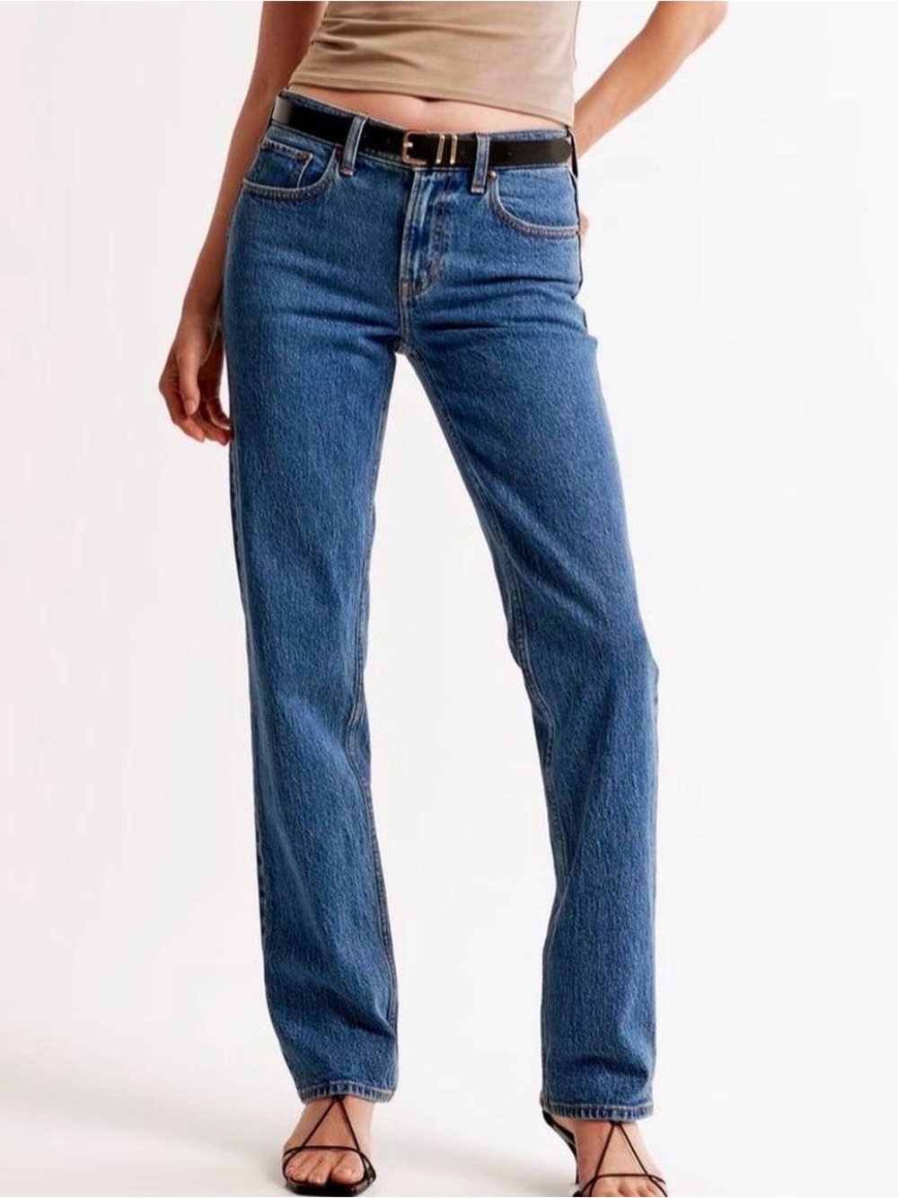 Abercrombie & Fitch 90s Relaxed High Rise Jeans Straight Leg Dark Size 24 or 00